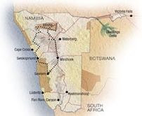 Map of Exclusive Namibia Adventure