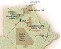 Map of Northern Botswana Safari