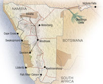 Map of Ultimate Namibia Journey