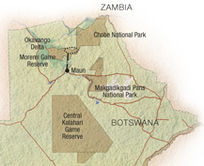 Map of Moremi Wildlife Safari