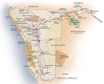Map of Namibia Wilderness Safari